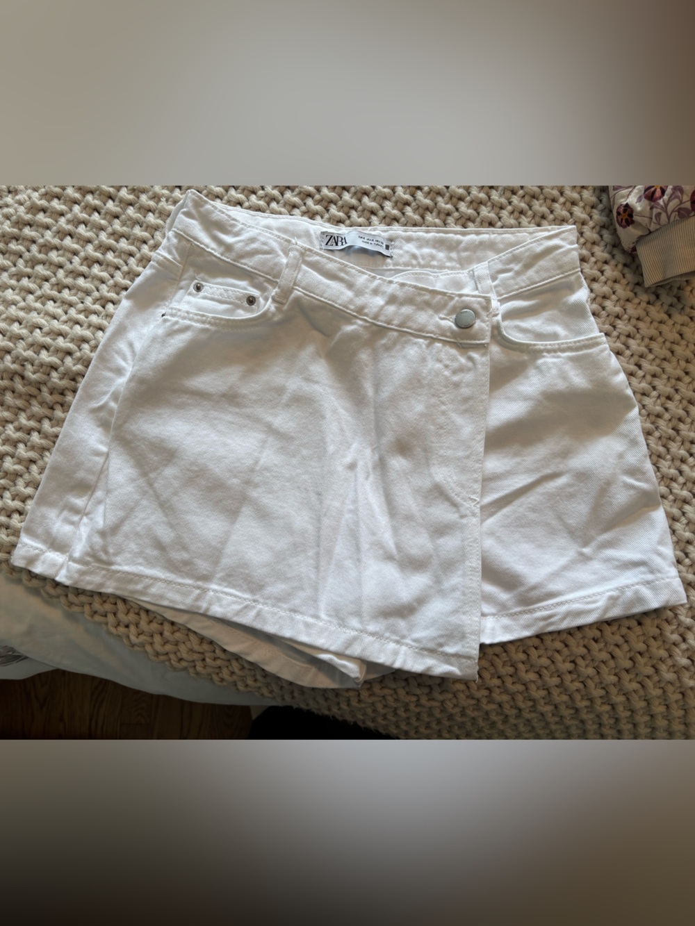 Zara White Denim Skort